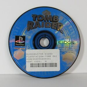 Tomb Raider Blue PS1 PlayStation 1 1996 1st print PS1 Black Label game DISC ONLY